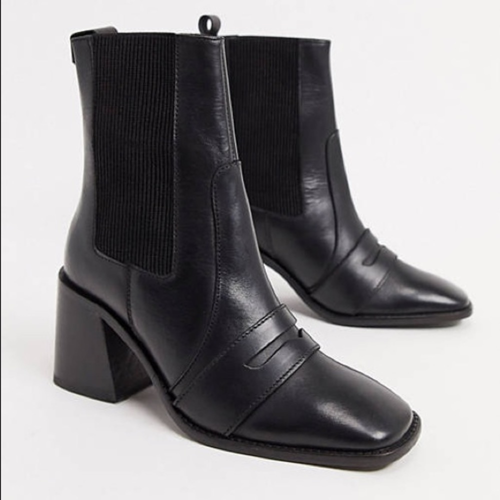 TopShop | Leather Loafer Boots